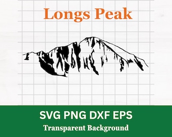 Longs Peak Mountain Outline SVG: ClipArt del Colorado (download digitale)