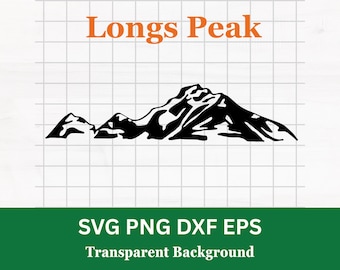 Longspits-svg | Estes Colorado: nationaal park Rocky Mountain | bergoverzicht Clipart voor persoonlijk en commercieel gebruik