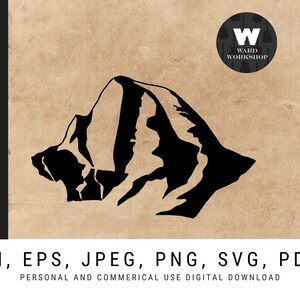 Demi-dôme | Parc national de Yosemite en Californie | Clipart svg contour montagne à usage personnel et commercial