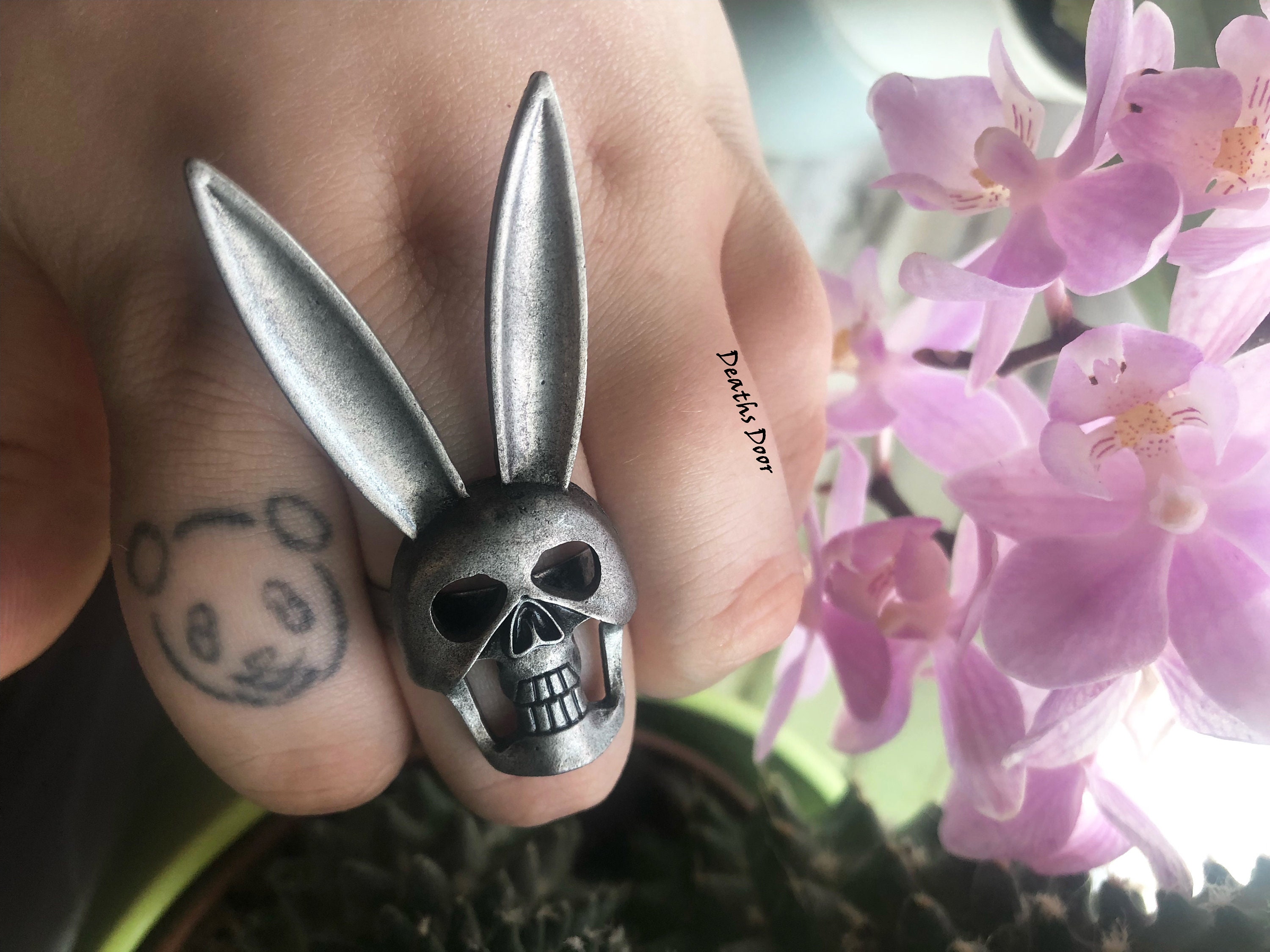 Bad Bunny Stainless Steel Skull Ring - Rock & Spark