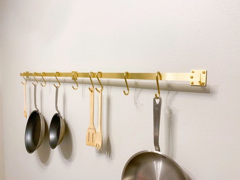 Brass Pot Rack / Brass Pot Rail / Handcrafted Pot Rack / Made in the USA / Veteran Owned