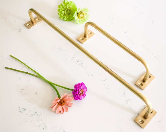 Brass Towel Bar / Elegant Brass Towel Rod satin, Aged, and Blackened