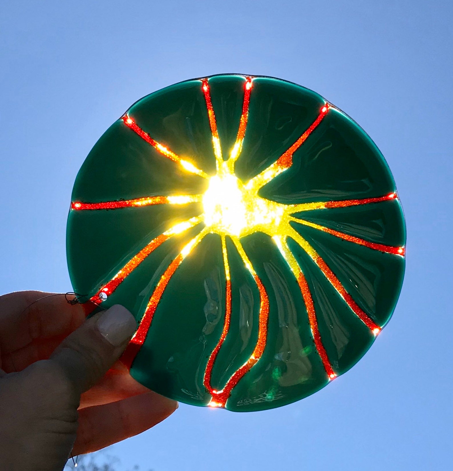 Fused Glass Disk - Etsy