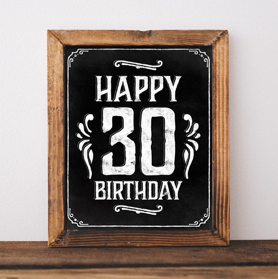 30th Birthday Decoration Printable 30th Birthday Poster Etsy