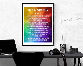Kids Unitarian Universalist 7 Principles PRINTABLE UU Poster