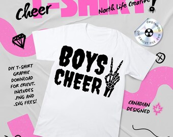 Boys Cheer Too/Two | Skeleton Cheer Shirt/Decal | Cricut .SVG File Download