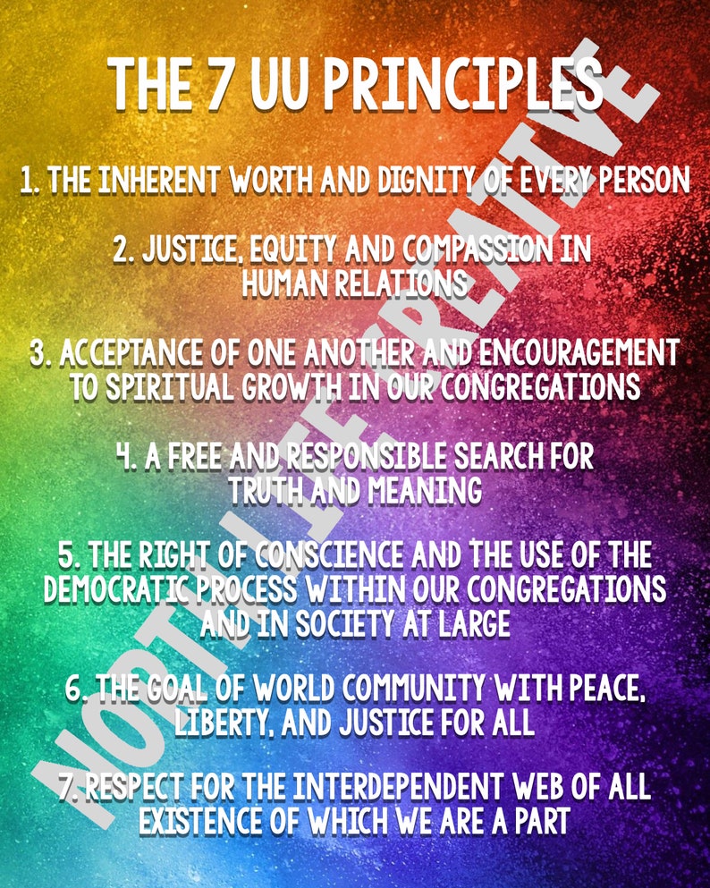Principles U Unitarian Universalist 7 Principles PRINTABLE UU Poster - Etsy