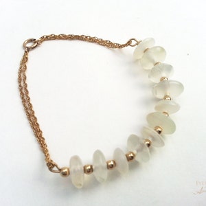 Moonstone Bracelet: 14k Gold Filled Chain, Boho Gemstone Jewelry