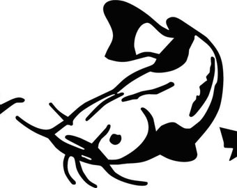 River Life Catfish Vinyl Decal: Fishing Boat, Truck, Tackle Box
