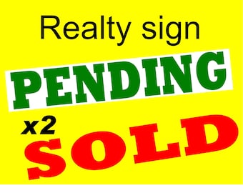 Magnetic Realtor SOLD/PENDING Sign: Reusable Temporary Magnet (2)