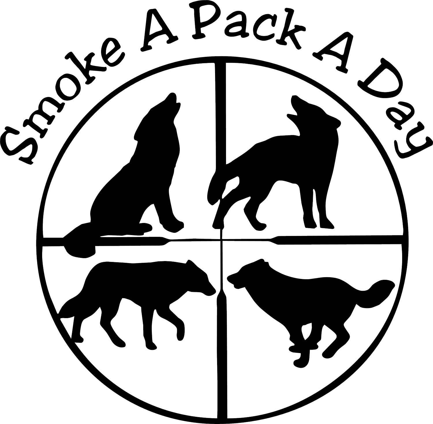 Smoke A Pack A Day Coyote Gun Sight Hunting Window Wall Decal Car Truck ATV RV Trailer Bumper