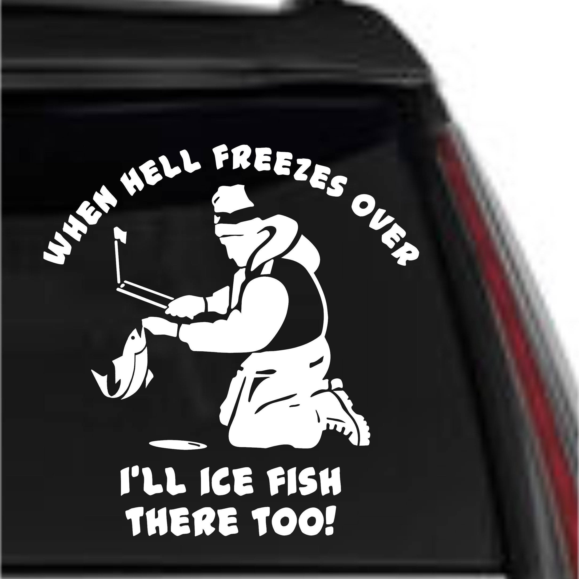 Ice fishing sign other signs decals, decal sticker #6981