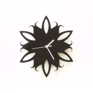 Amaryllis flower - black acrylic wall clock, a piece of wall art, silhouette clock, wall decoration