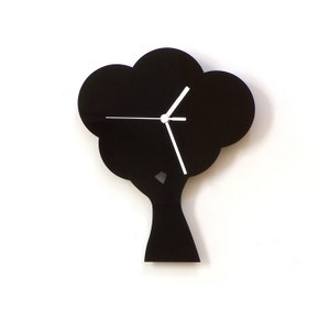 Tree - black acrylic wall clock, a piece of wall art, silhouette clock, home accessories