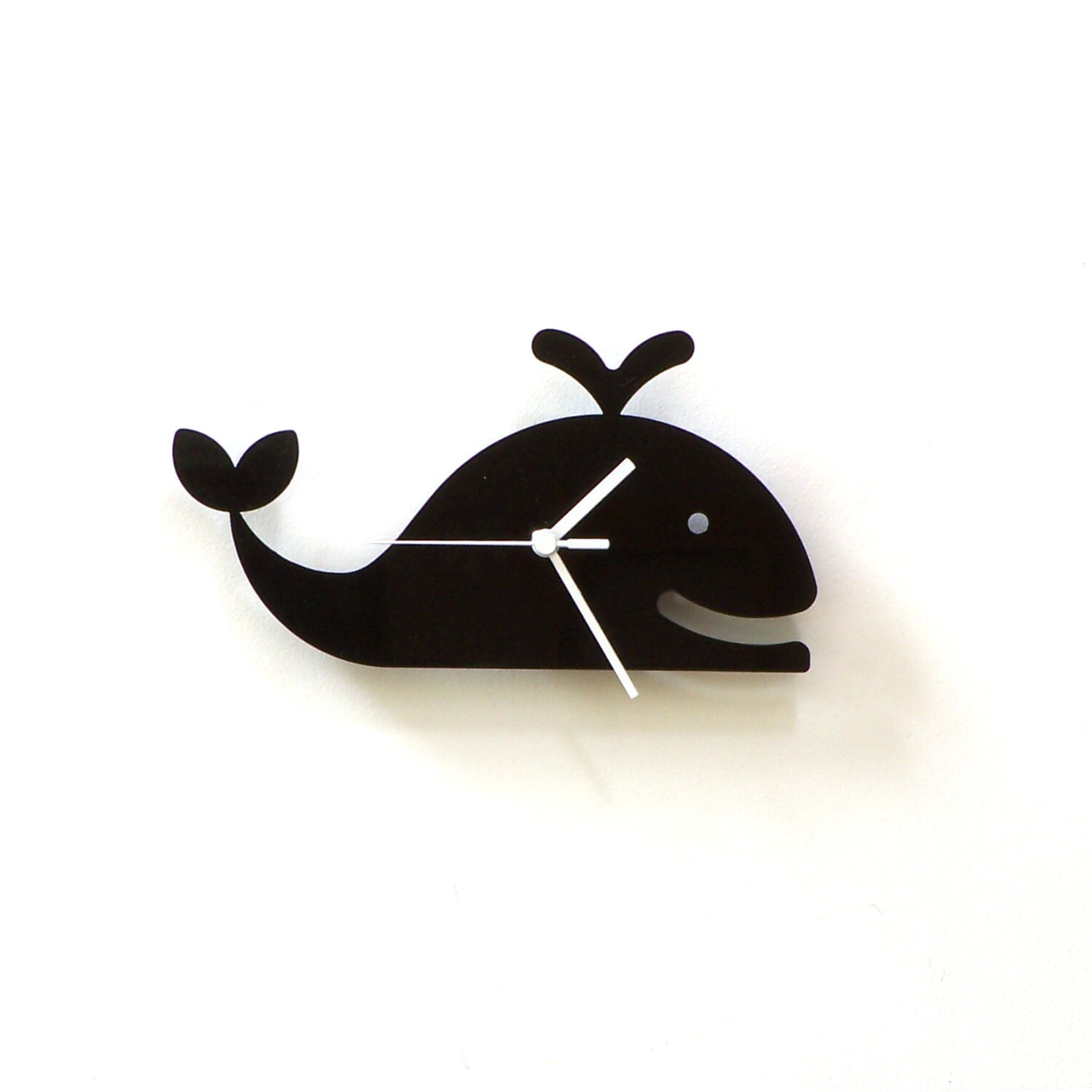 Spouting whale black acrylic wall clock nursery and kids Etsy
