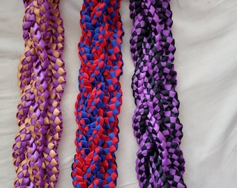 Style 5: 1-2 Colors Braided Hawaiian Ribbon Lei
