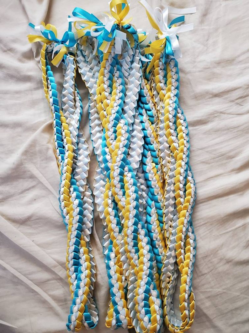 3-4 Color Twisted Single Weave Ribbon Lei