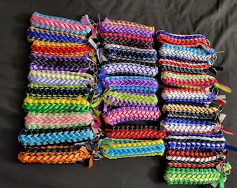 Wristlet Keychain 2-4 Colors Hawaiian Double Weave:  READ DESCRIPTION!