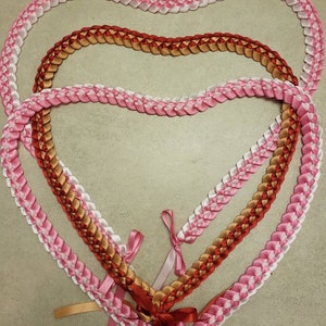 OPEN 50 INCH 1-2 Color Single Weave Hawaiian Ribbon Lei image 7