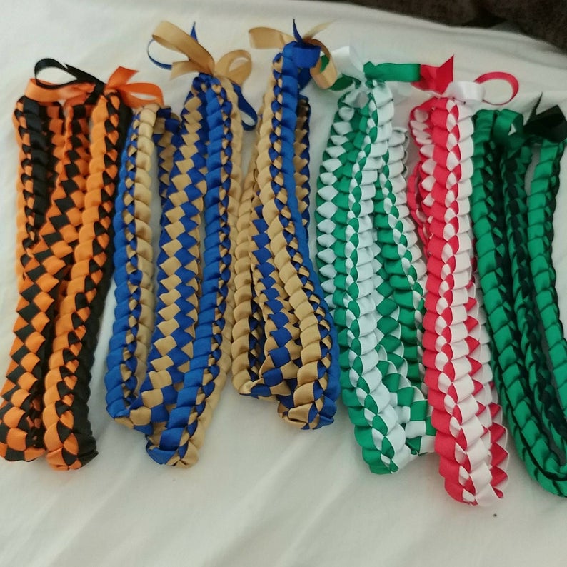 12 Color Single Weave Hawaiian Ribbon Lei Etsy