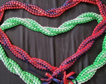 OPEN 50in 2-4 Color Twisted Single Weave Ribbon Lei