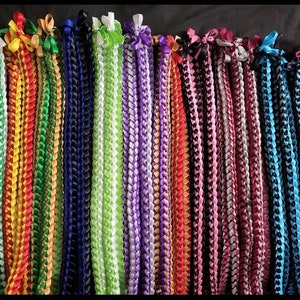 1-2 Color Single Weave Hawaiian Ribbon Lei with 3/8inch ribbons