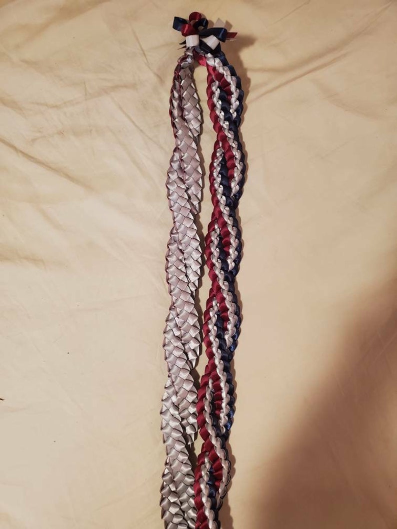 3-4 Color Twisted Single Weave Ribbon Lei