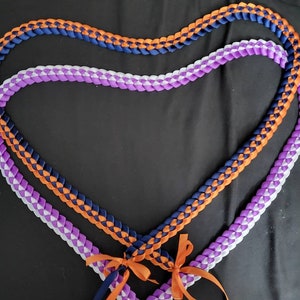 OPEN 50 INCH 1-2 Color Single Weave Hawaiian Ribbon Lei image 9