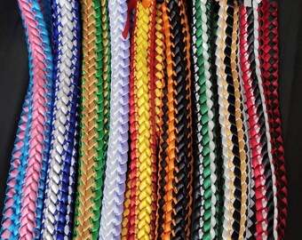 2-4 Colors Hawaiian Double Weave Ribbon Lei