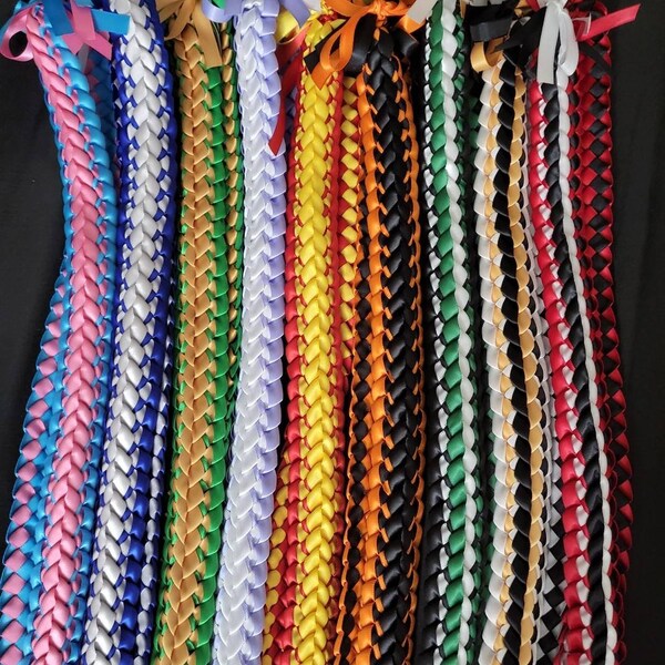 2-4 Colors Hawaiian Double Weave Ribbon Lei