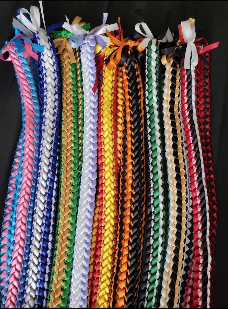2-4 Colors Hawaiian Double Weave Ribbon Lei 