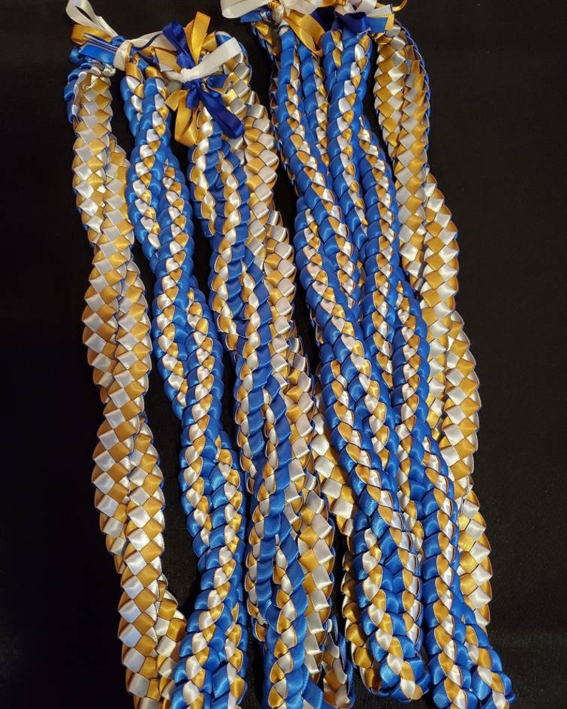 3-4 Color Twisted Single Weave Ribbon Lei