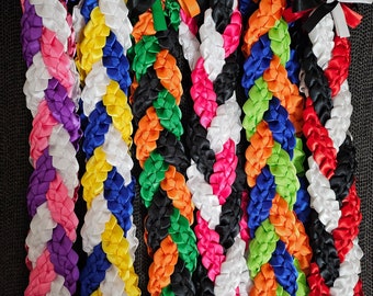 Style 3: 3 Colors Braided Hawaiian Ribbon Lei