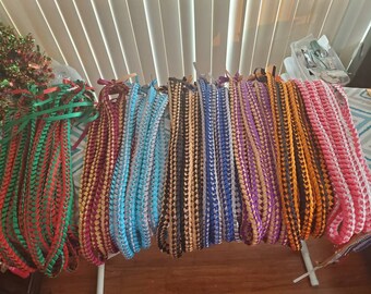 1-2 Color Single Weave Hawaiian Ribbon Lei