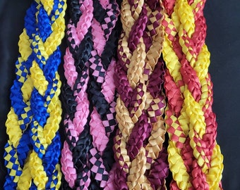 Style 4: 2 Colors Braided Hawaiian Ribbon Lei