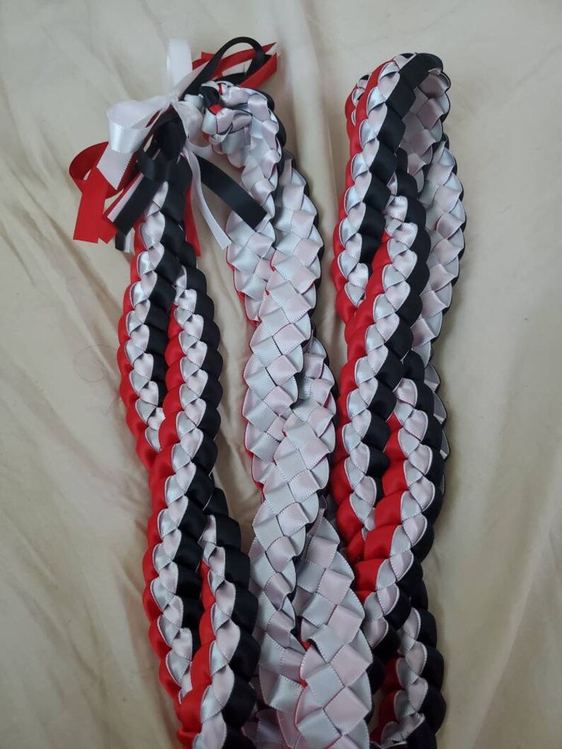 3-4 Color Twisted Single Weave Ribbon Lei