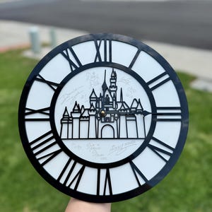 OG Disney Wall Clock | Disneyland Castle Clock | Character Signature Decor | Handmade Disney Home Gift | Mickey & Friends Clock
