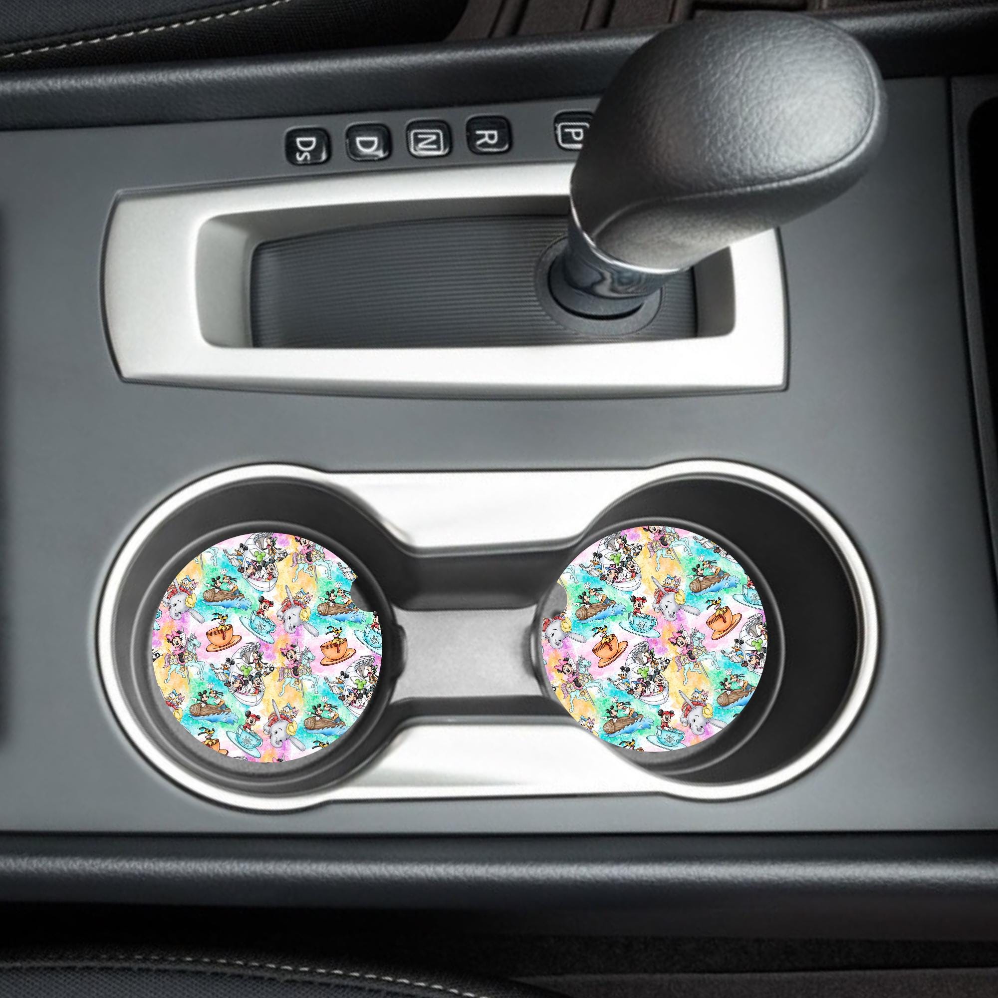 Custom Mouse Inspired Car Coasters, Set of 2, Neoprene Disney Car Decor ...