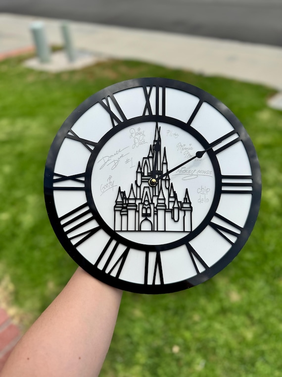 Handmade Disney Castle Wall Clock | Engraved Autographs - Etsy