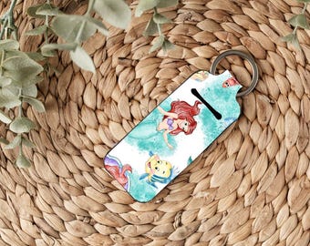 Custom Chapstick Holder Bag Tag, Disney Travel, Custom Sublimated, Chapstick Holder, Mouse and Friends, Custom, Ariel, Disney Accessory