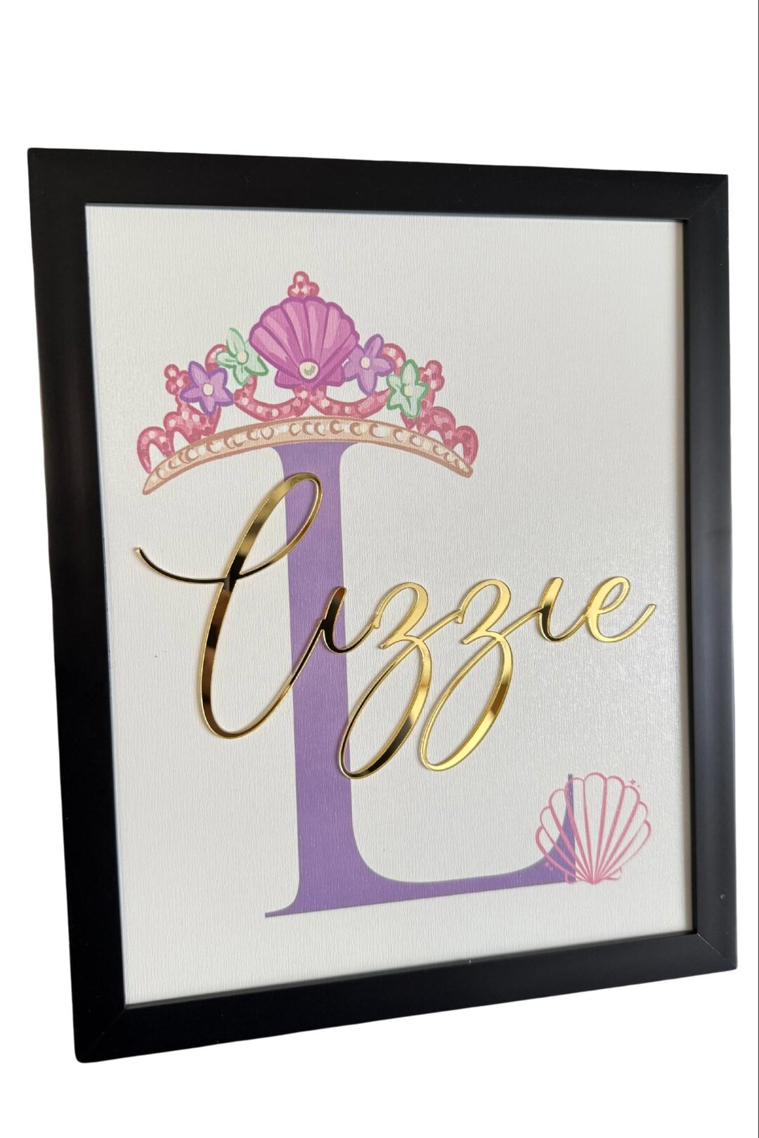 Princess Custom Signs Personalized Princess Nursery Art: Custom Initial Sign, Framed - Etsy