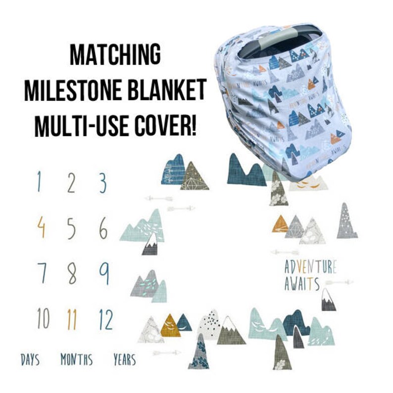 Car Seat Cover Nursing Stretchy Multi Use Baby Cat Canopy For Boys Adventure Awaits
