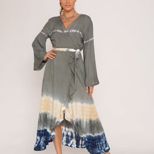 Maxi tie dye dress/Dress frill tie dye/Maxi beaxh dress/Maxi boho dress/Kimono maxi tie dye * MAXI MIMOSA