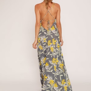 Maxi boho dress/Maxi backless dress/Beach maxi dress/Loose fitting maxi dress/Maxi floral dress * MAXI LUISA