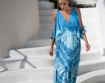 Maxi Tie dye/Loose fitting maxi dress/Beach wear/Tassels maxi dress/Boho maxi dress * MAXI DRESS CIRANA