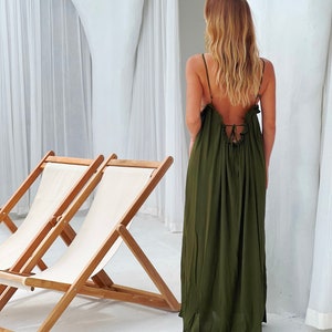 Maxi jurk loszittende/rugloze maxi jurk/zomer boho lange jurk/strandkleding MAXI JURK GIGI afbeelding 1