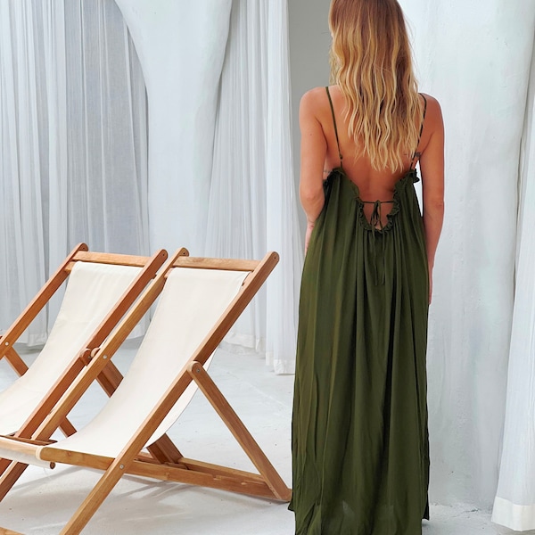 Maxi Dress loose fitting/Backless Maxi dress/Summer boho long dress/Beach wear * MAXI DRESS GIGI