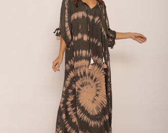 Maxi stile caftano - Maxi tie dye - Fashion tie dye - Abbigliamento da spiaggia - Maxi vestibilità ampia * MAXI BRUNA