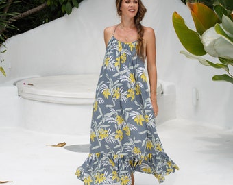 Maxi dress floral backless/Beach wear/Bohomaxi dress/Backless dress/Women summer dress * DRESS SALAMANCA