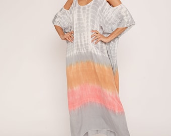 Maxi tie dye Maxi kaftan tie dye Beach dress tie dye Loose fitting dress Tie dye kaftan dress  MAXI SANTA HELENA